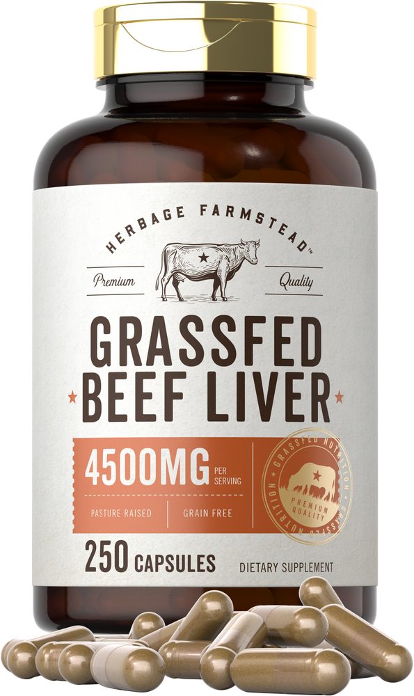 Grass Fed Beef Liver 4500mg per serving | 250 Capsules