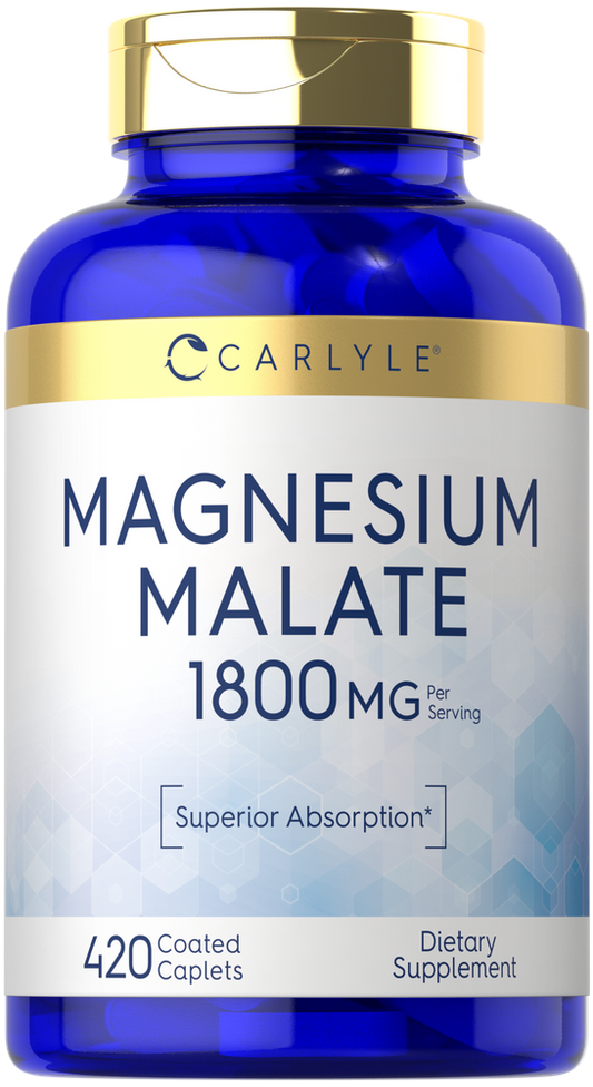 Magnesium Malate 1800mg per serving | 420 Caplets