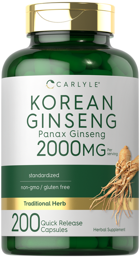 Extrait de Ginseng Coréen 2000mg par portion | 200 Capsules