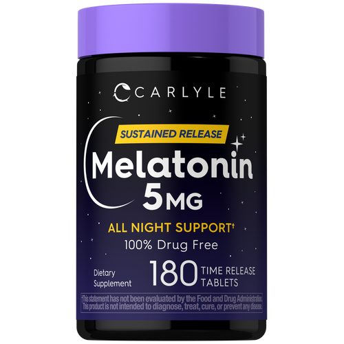 View 1 180 tablets of 5MG Sustained Release Melatonin in a time release formula.