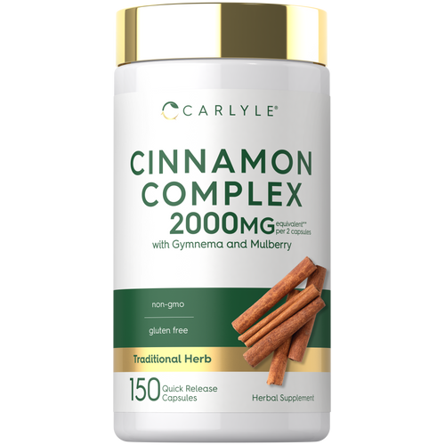 View 1 Cinnamon Complex 2000MG per 2 capsules, includes Gymnema and Mulberry, 150 Quick Release Capsules.