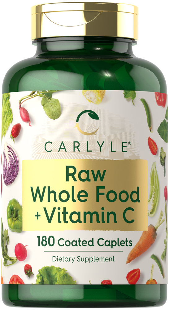 Raw Whole Foods with Vitamin C | 180 Caplets