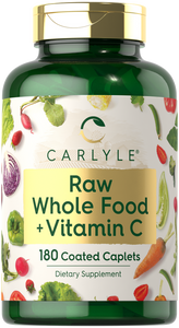 Raw Whole Foods with Vitamin C | 180 Caplets