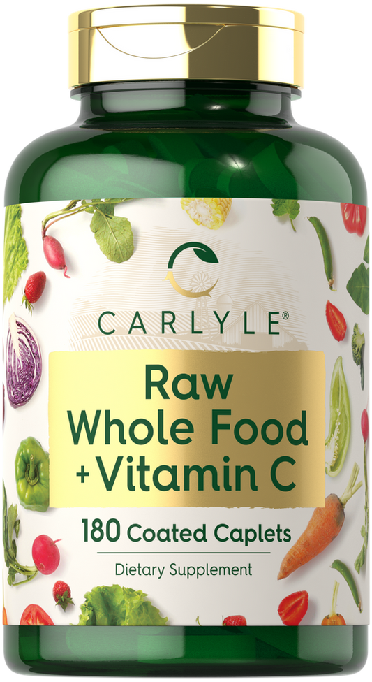 Raw Whole Foods with Vitamin C | 180 Caplets