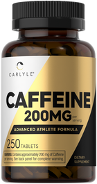 250 tablets of Carlyle Caffeine, each containing 200mg, are displayed on a bulk scale, perfect for those seeking a caffeine boost.