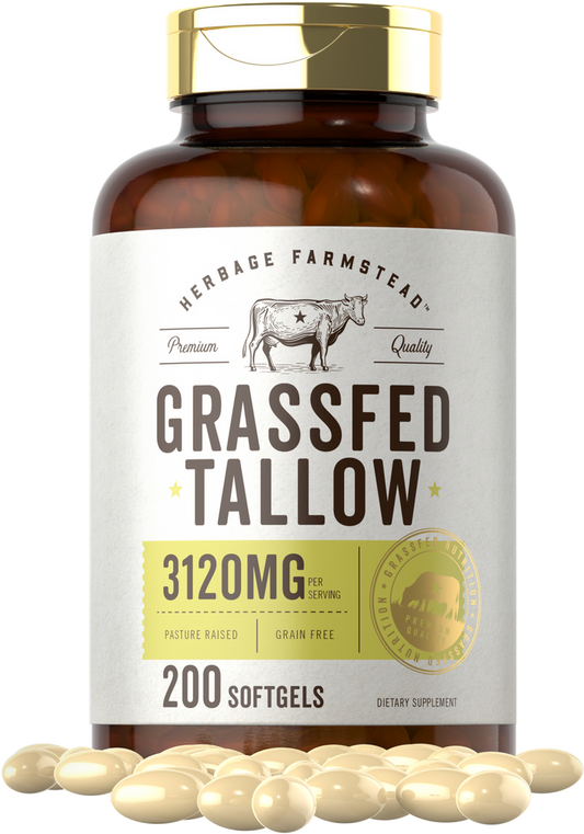 Grass Fed Tallow 3120mg per serving | 200 Softgels