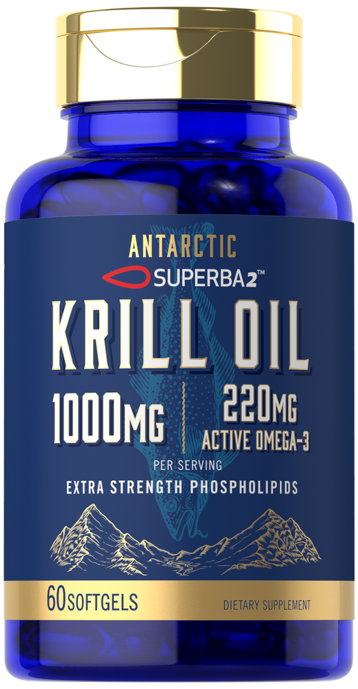 Huile de Krill de l'Antarctique 1000 mg par portion | 60 Gélules