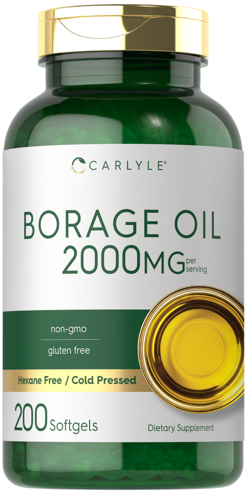 Borage Oil Capsules 2000mg per serving | 200 Softgels