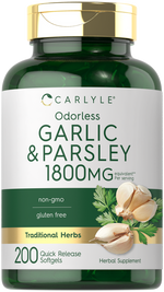 Load image into Gallery viewer, Odorless Garlic &amp; Parsley 1800mg | 200 Softgels
