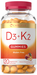 K2 + D3 + Calcium Gummies | Peach Mango Flavor | 120 Count