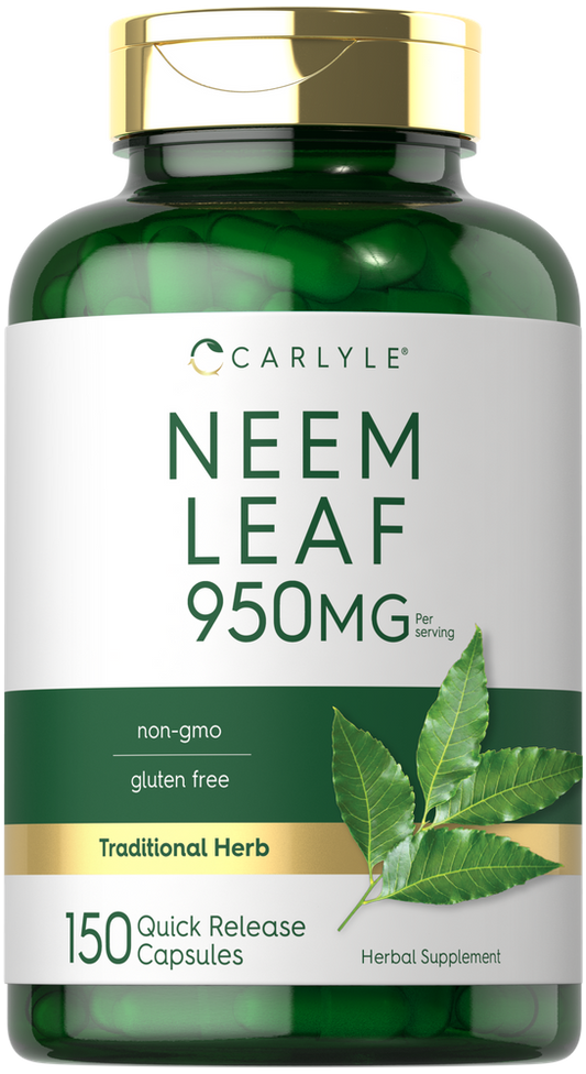 Folha de Neem 950mg por porção | 150 Cápsulas