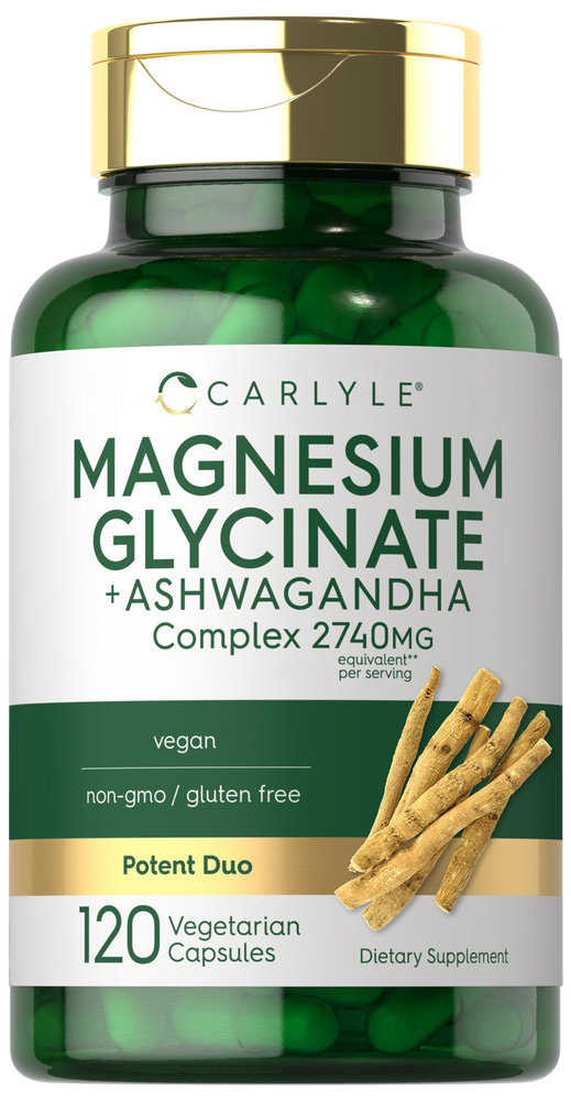 Magnesium Glycinate with Ashwagandha 2,740mg Complex | 120 Capsules