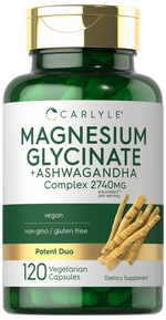 Load image into Gallery viewer, Magnesium Glycinate with Ashwagandha 2,740mg Complex | 120 Capsules
