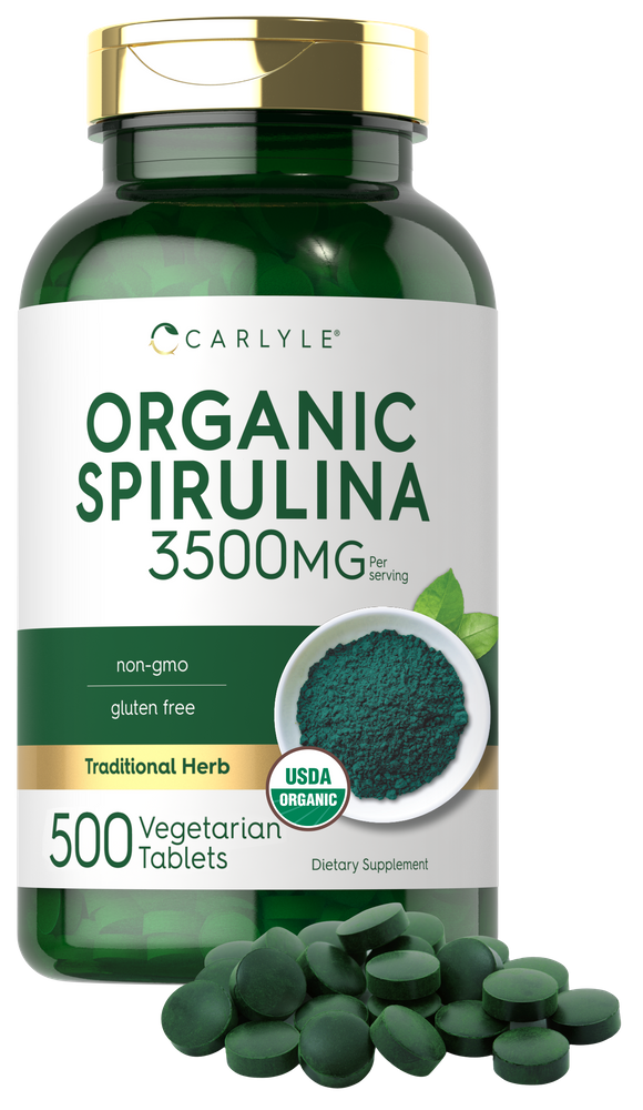 Organic Spirulina 3500mg per serving | 500 Tablets