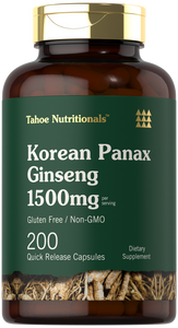 Korean Ginseng Extract 1500mg | 200 Capsules