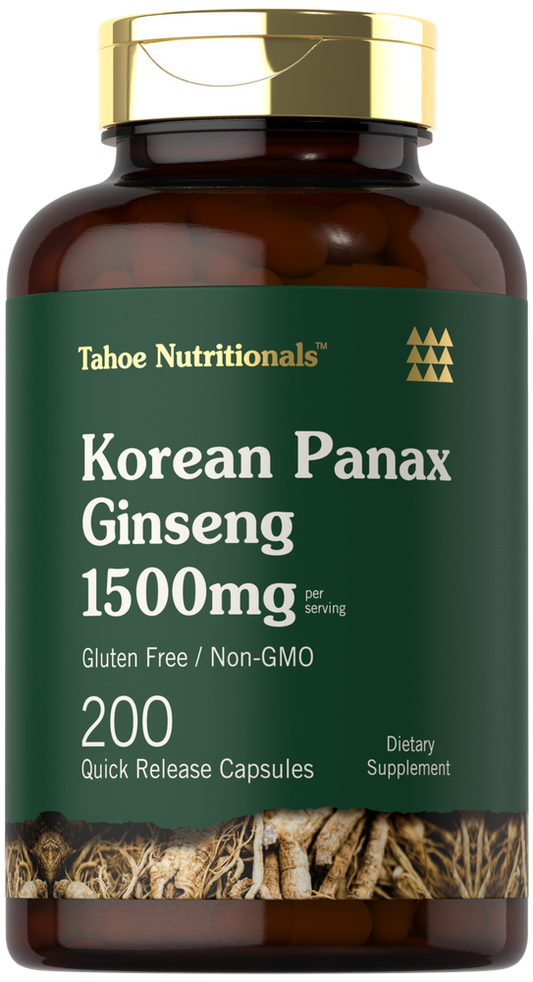 Korean Panax Ginseng Extract 1500mg per serving | 200 Capsules