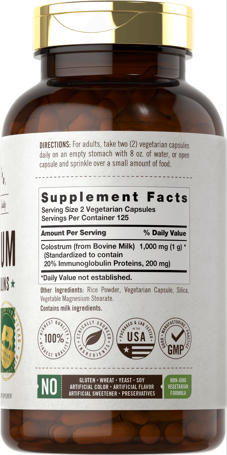 Colostro 1000mg por porção | 250 Cápsulas