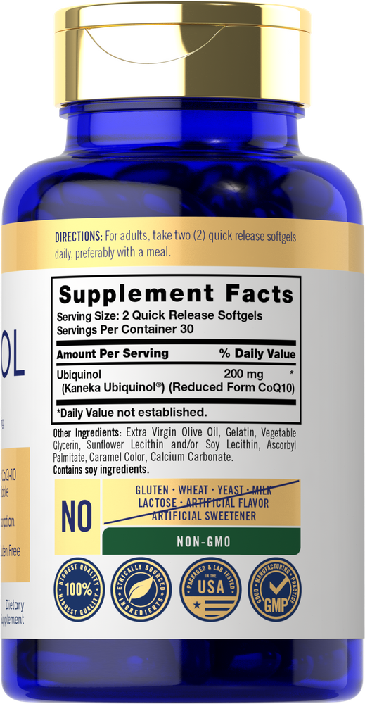 Ubiquinol 200mg per serving | 60 Softgels