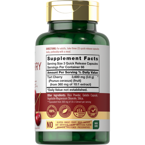 View 2 Tart Cherry Extract 3600mg per serving | 200 Capsules