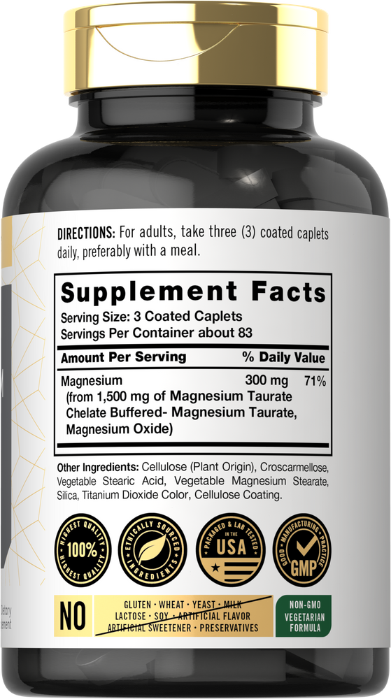 Magnésium Taurate 1500mg par portion | 250 Comprimés