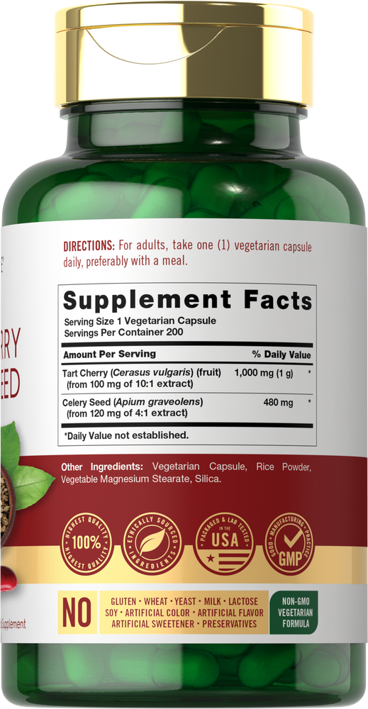 Tart Cherry & Celery Seed | 200 Capsules