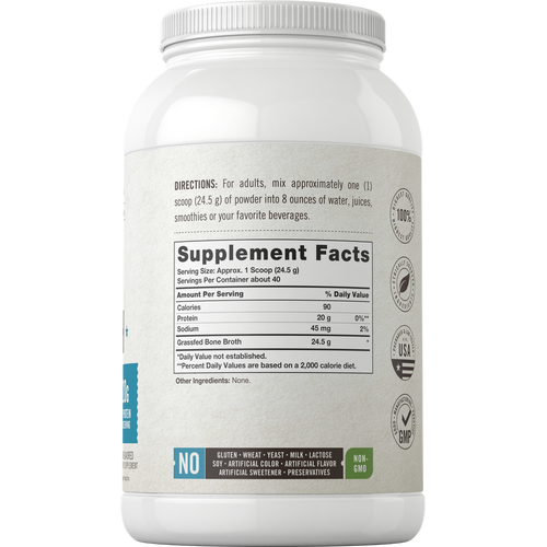 View 2 Grass Fed Bone Broth Protein Powder | 35.2oz Powder