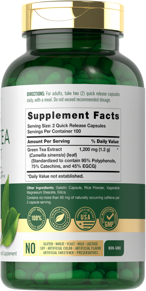 EGCG Green Tea Extract 1200mg per serving | 200 Capsules