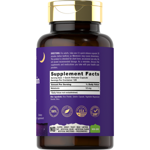 View 2 Melatonin 12mg | 120 Capsules