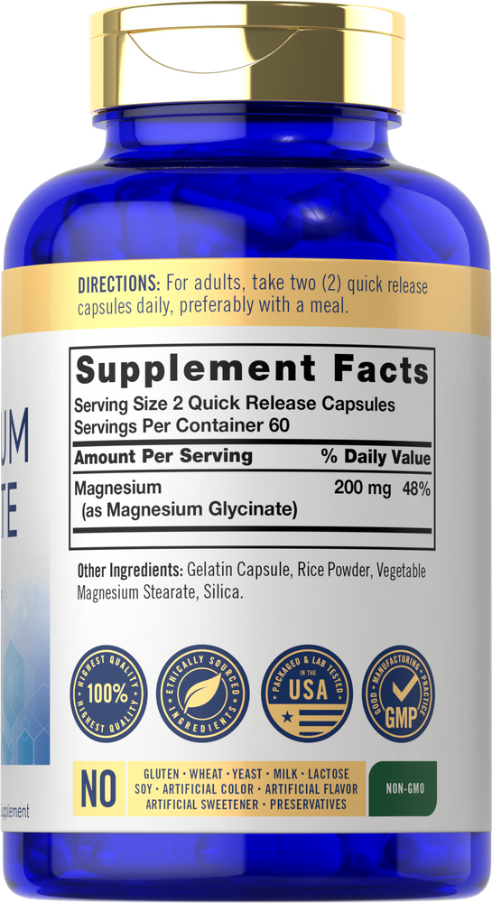 Magnesium Glycinate 200mg | 120 Capsules