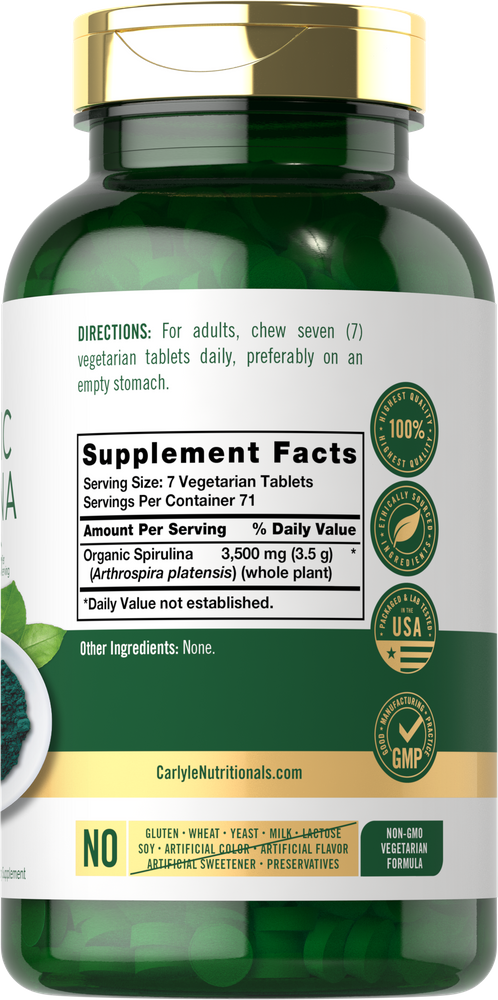 Organic Spirulina | 500 Tablets