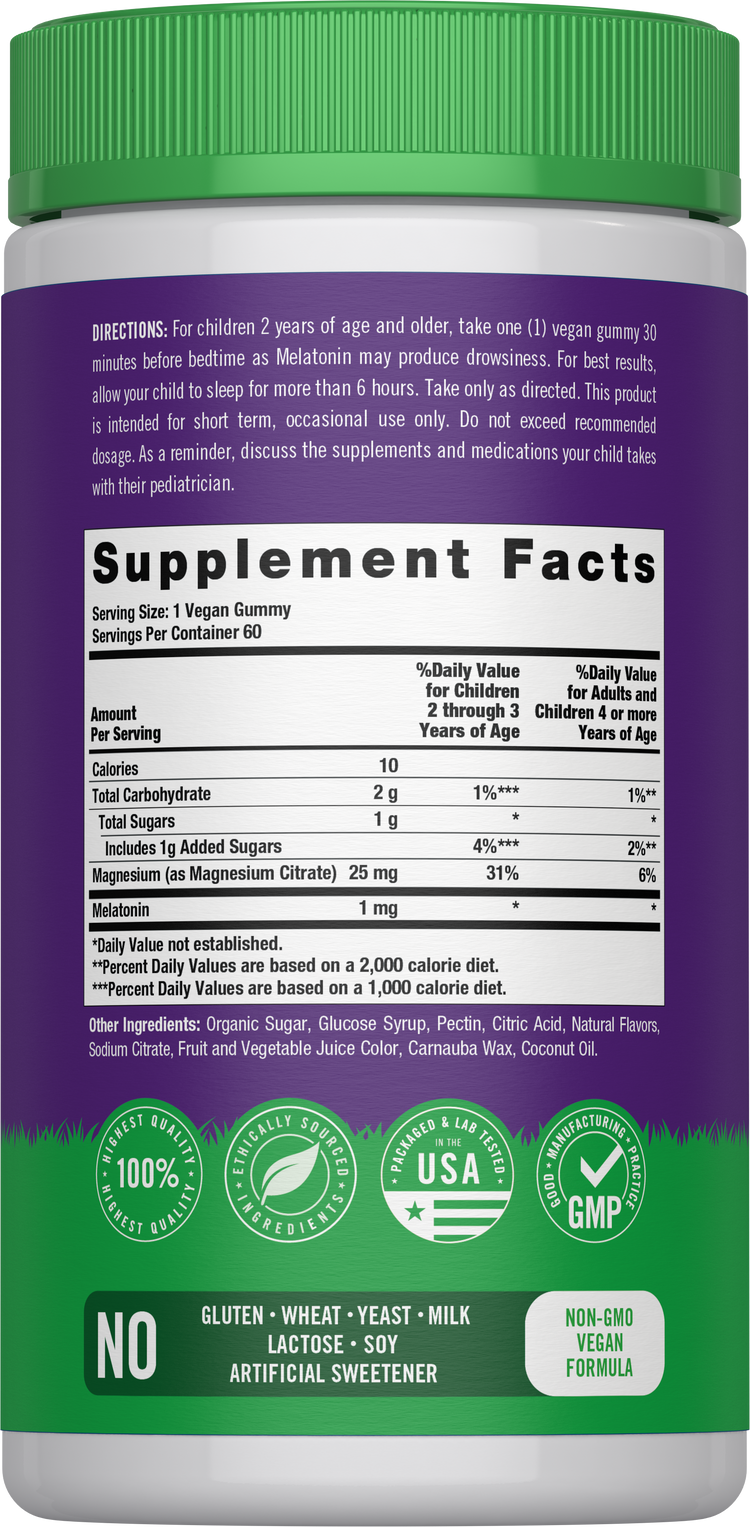 Gomitas de Melatonina y Magnesio para Niños | 60 unidades