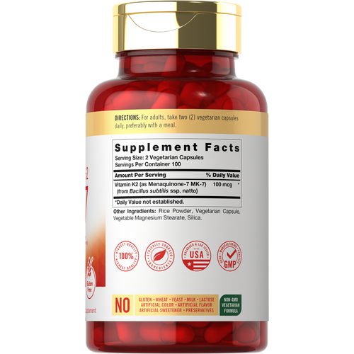 View 2 Vitamine K-2 MK7 100mcg par portion | 200 Capsules