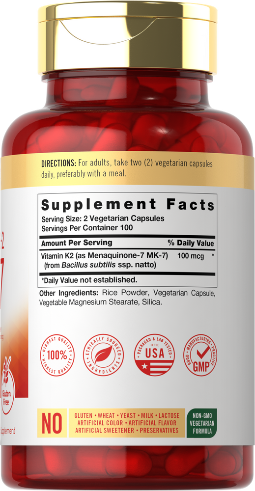 Vitamin K-2 MK7 100 mcg pro Portion | 200 Kapseln