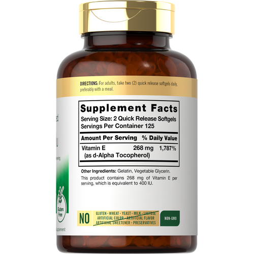 View 2 Vitamine E 400IU par portion | 250 Gélules