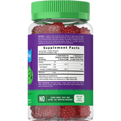 View 2 Melatonin Gummies for Kids 1mg | 100 Gummies