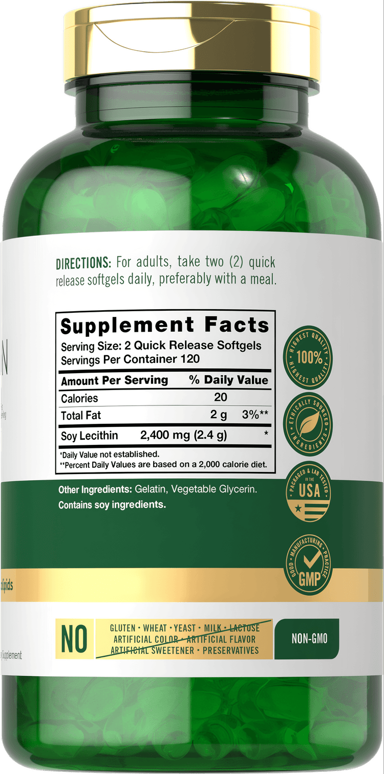 Lecitina 2400mg por porção | 240 Cápsulas Gelatinosas