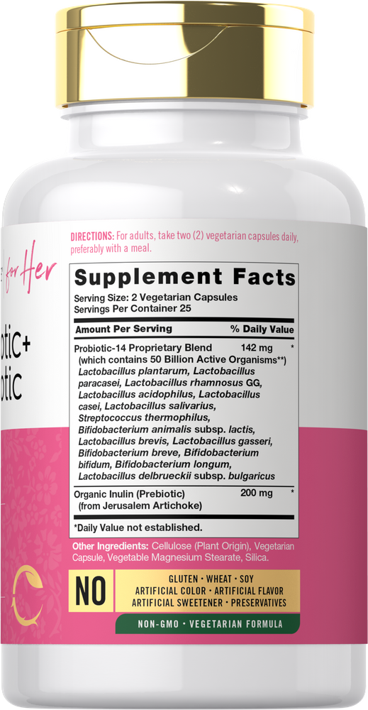 Prebiotic & Probiotic for Her | 50 Capsules