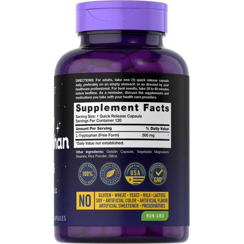 View 2 L-Tryptophan 500mg | 120 Capsules