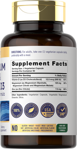 Magnesium Zinc and Vitamin D3 | 90 Capsules