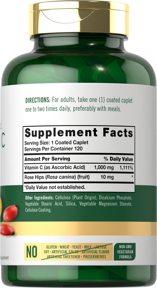 Vitamin C 1000mg mit Hagebutten | 120 Tabletten