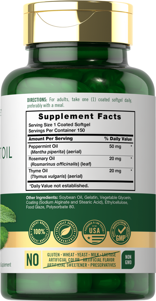 Peppermint Oil 50mg | 150 Softgels