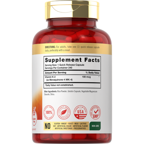 View 2 Vitamin K-2 100mcg | 240 Capsules