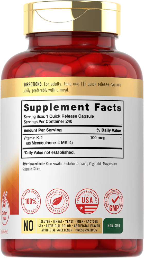 Vitamin K-2 100mcg | 240 Capsules