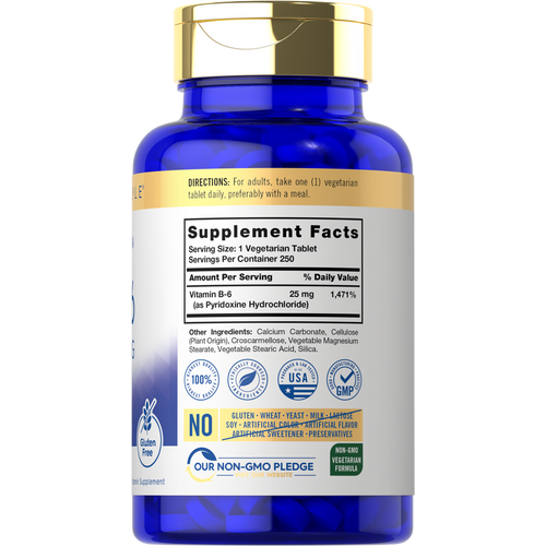 View 2 Vitamina B-6 25mg | 250 Tabletas
