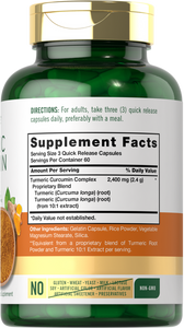 Turmeric Curcumin 2400mg | 180 Capsules