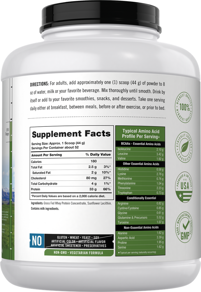 Grass Fed Whey Protein | 5lb Powder