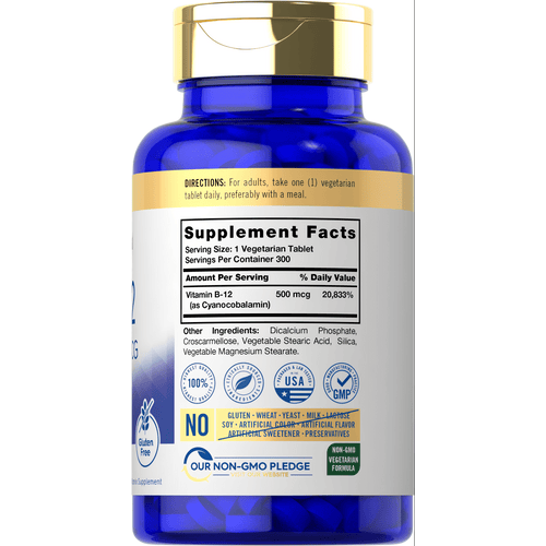 View 2 Vitamina B-12 500mcg | 300 Tabletas