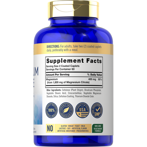 View 2 Magnesium Citrate 1800mg per serving | 120 Caplets
