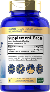 Magnesium Citrate 1,800mg | 120 Caplets