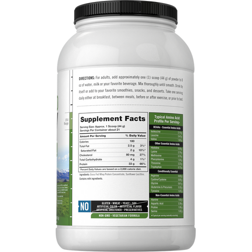 View 2 Grass Fed Whey Protein | 2lb Powder